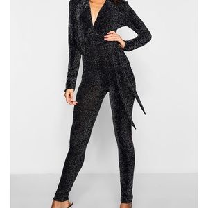 Black sequin sparkle jumpsuit